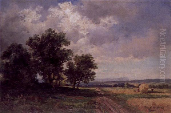 Aufziehendes Gewitter Bei Wolfratshausen Oil Painting by Fritz Halberg-Krauss