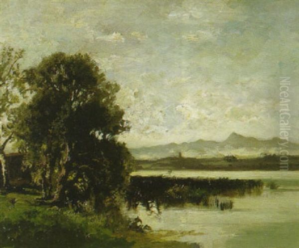 Am Hopfensee Oil Painting by Fritz Halberg-Krauss