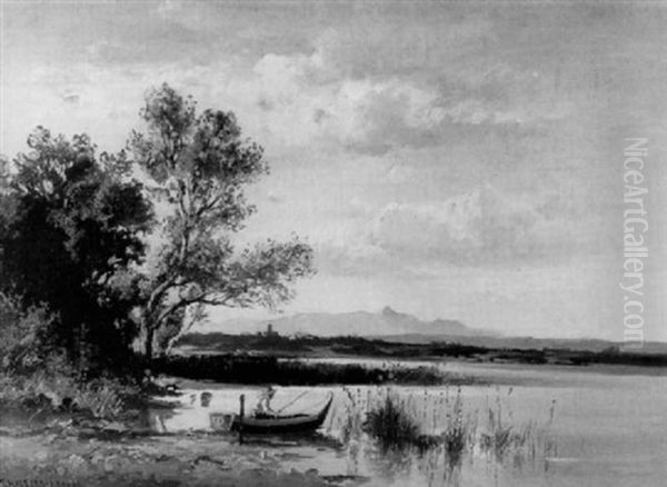 Angler Am Hopfensee by Fritz Halberg-Krauss