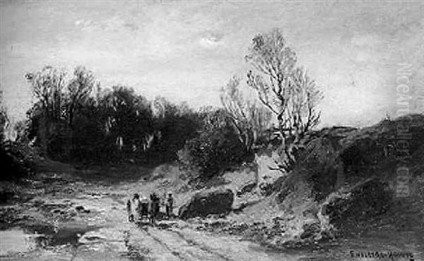 Bauer Mit Seinem Fuhrwerk Auf Dem Heimweg Oil Painting by Fritz Halberg-Krauss