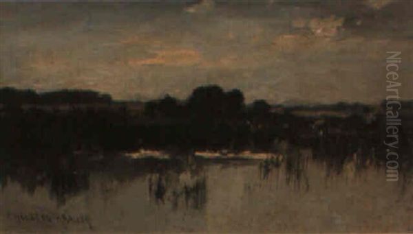 Moorlandschaft Mit See Oil Painting by Fritz Halberg-Krauss