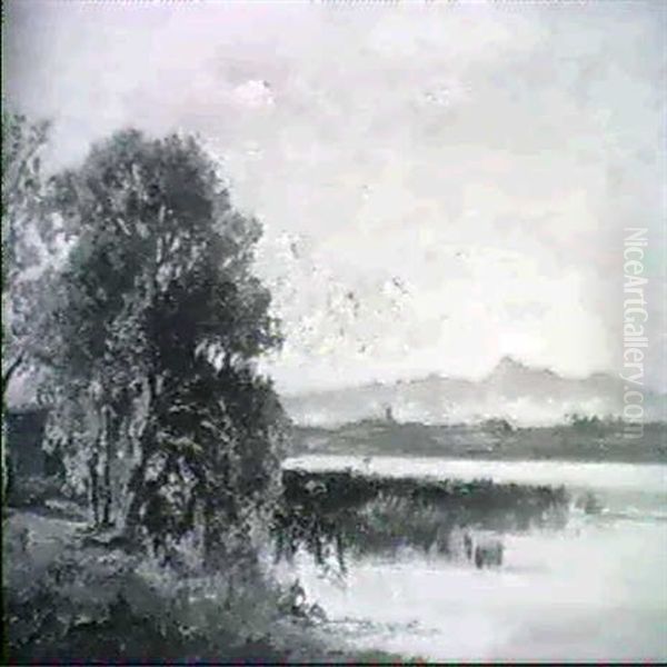 Am Hopfensee Oil Painting by Fritz Halberg-Krauss