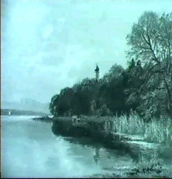 Spatherbst Am Starnberger See Oil Painting by Fritz Halberg-Krauss