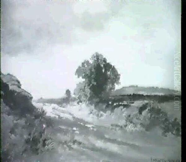 Hugelige Landschaft Vor Munchen Oil Painting by Fritz Halberg-Krauss