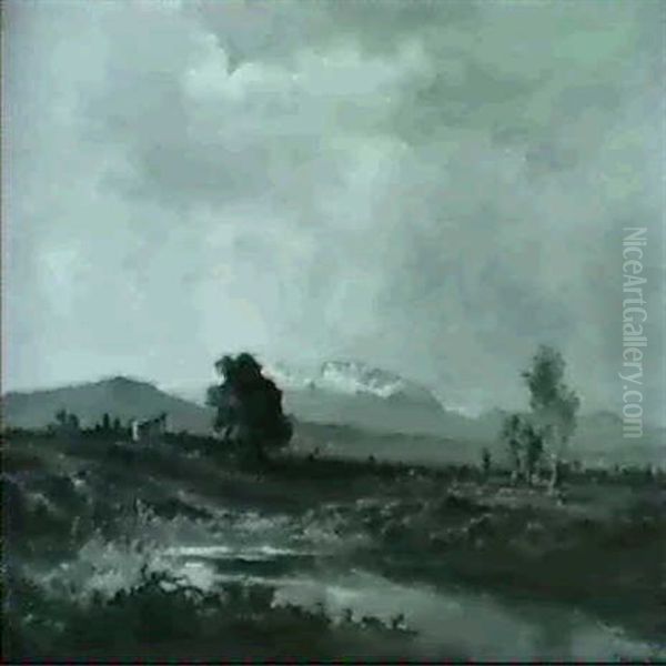 Vorgebirgslandschaft Oil Painting by Fritz Halberg-Krauss