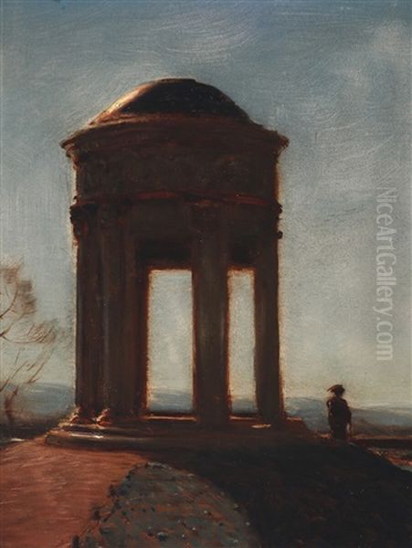 Round Temple Oil Painting by Ulrich Halbreiter