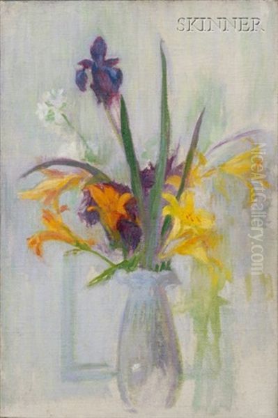 Iris And Lilies Oil Painting by Ellen Day Hale