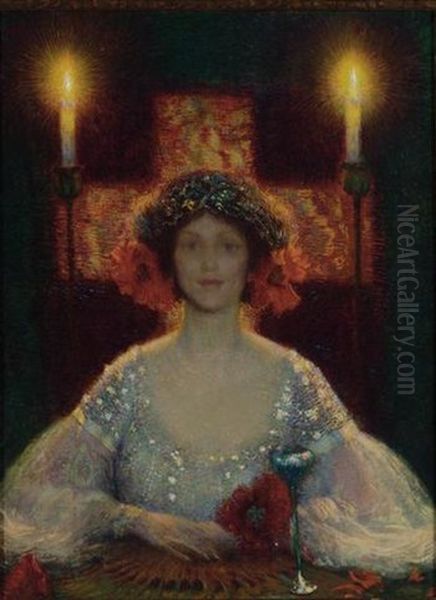 Sarah Bernhardt Costumed As Princess Lointaine Oil Painting by Philip Leslie Hale