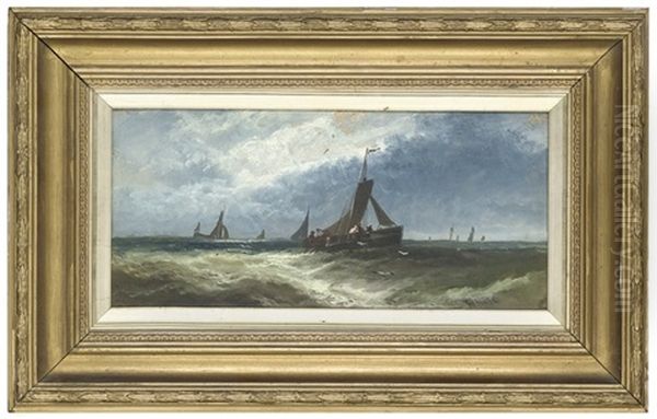 Fishing Boats In Choppy Waters (+ 2 Others; Set Of 3 Works) Oil Painting by William Hale