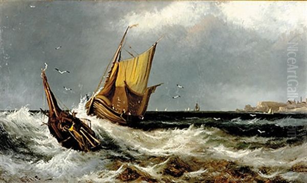 Seascape (+ Another; Pair) Oil Painting by William Matthew Hale