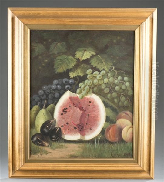 Still With Watermelon Oil Painting by Cyrenius Hall