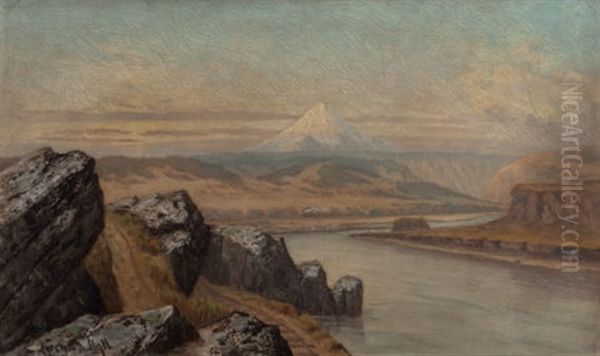 Mount Hood, Columbia Gorge Oil Painting by Cyrenius Hall