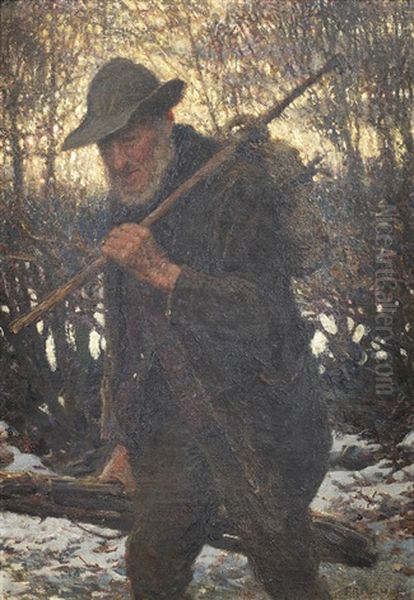 Winter Oil Painting by Frederick Hall