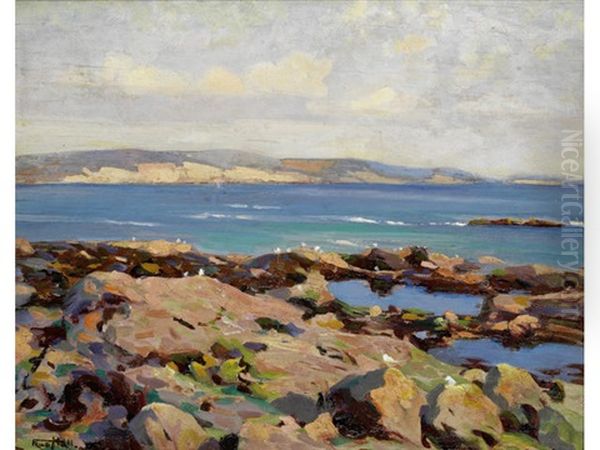 Mounts Bay, Cornwall Oil Painting by Frederick Hall