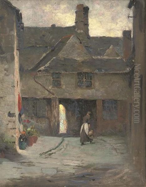 In The Tavern Yard Oil Painting by Frederick Hall