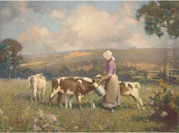 Feeding Time Oil Painting by Frederick Hall