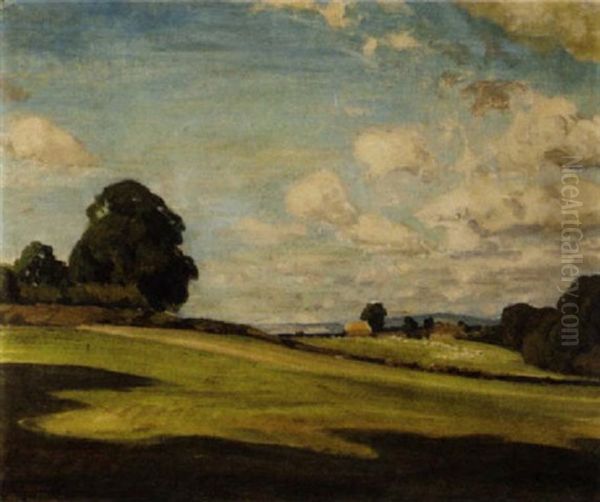 Shadows Across The Fields Oil Painting by Frederick Hall