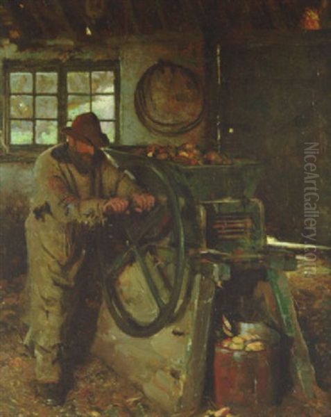 Mangold Cutting Oil Painting by Frederick Hall