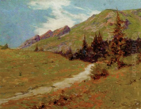 Summer In The Mountains Oil Painting by Frederick Hall