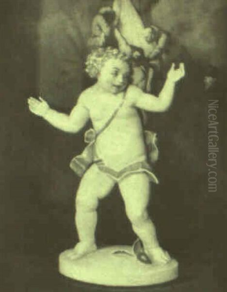 Dancing Putto Oil Painting by Frederick Garrison Hall