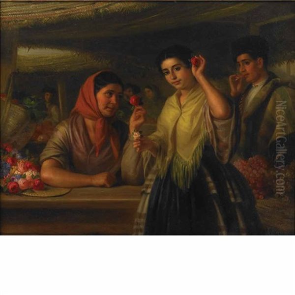 The Flower Seller Oil Painting by George Henry Hall