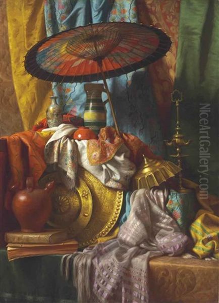 Bric-a-brac Still Life Oil Painting by George Henry Hall