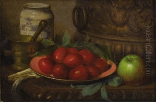 Still Life With Tomatoes Oil Painting by George Henry Hall