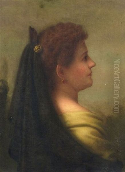 Portrait Of A Woman In Profile Oil Painting by George Henry Hall