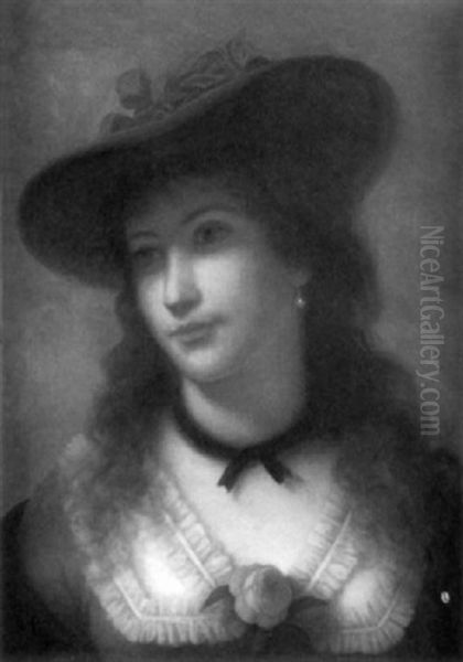 Portrait Of A Lady With A Rose Oil Painting by George Henry Hall