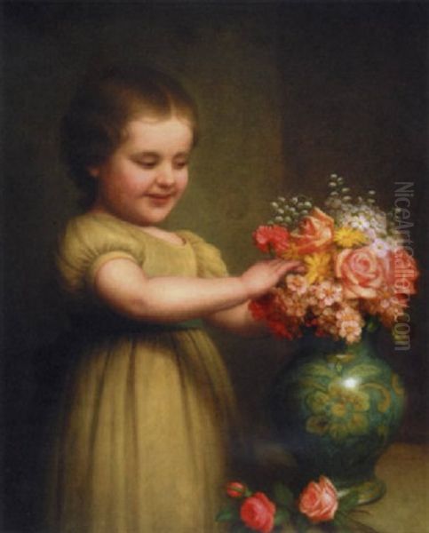 The Little Flower Arranger Oil Painting by George Henry Hall