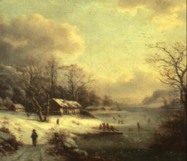 Skating Party Oil Painting by George Henry Hall