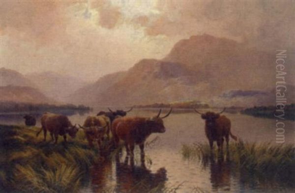 The Banks Of Loch Lomond Oil Painting by Harald R. Hall