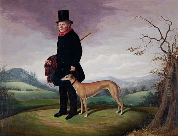 Portrait Of A Gentleman And His Greyhound Oil Painting by Harry Hall