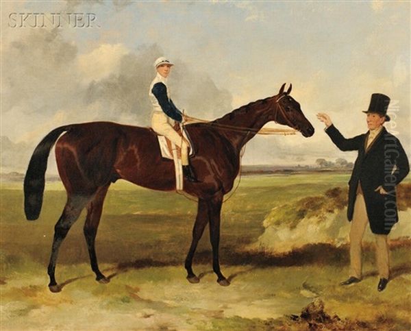 Portrait Of Mounseer With Jockey Up Oil Painting by Harry Hall