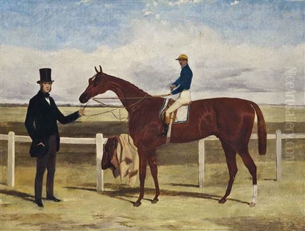 A Favourite Racehorse, With Jockey Up Oil Painting by Harry Hall