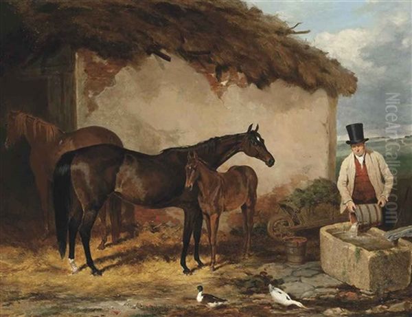 The Mare Perhaps At Newmarket Oil Painting by Harry Hall