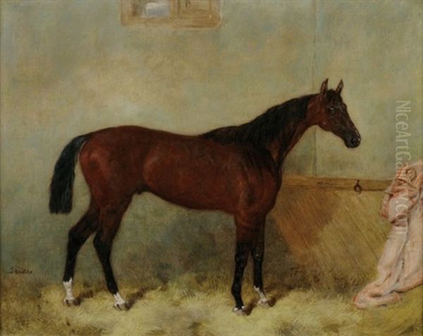 Starter A Chestnut Mare Oil Painting by Harry Hall