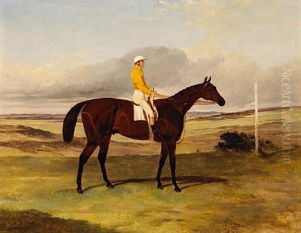 Mr. J.b. Morris's Kingston With E. Nat Flatman Up Oil Painting by Harry Hall