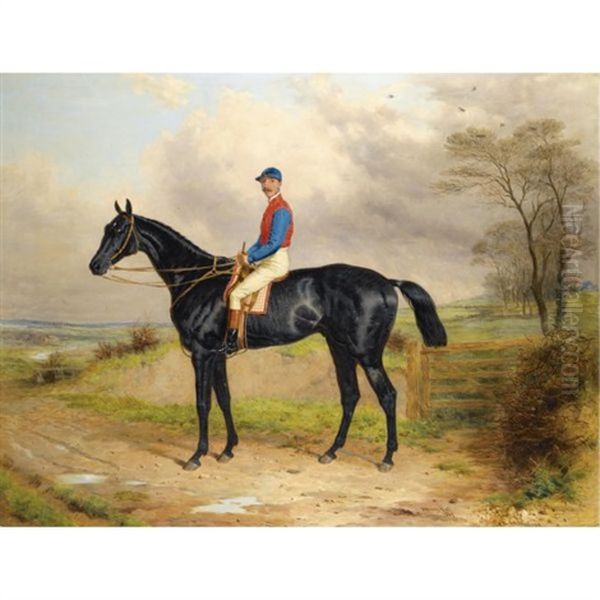 Lord Poulett's Celebrated Racehorse "the Lamb" With George Ede Up Oil Painting by Harry Hall