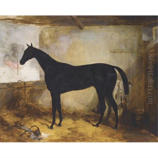 "the Sheriff" In A Stable Oil Painting by Harry Hall