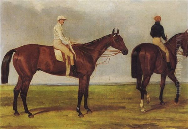 Bay Racehorses Belonging To Colonel Anson And Fulwar Craven Oil Painting by Harry Hall