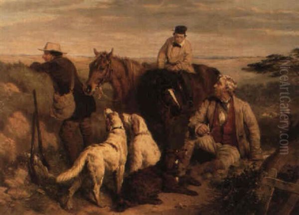 Shooting On The Moor Oil Painting by Harry Hall