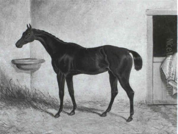 Racehorses In Stables Oil Painting by Harry Hall