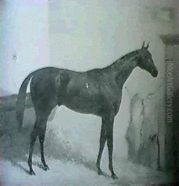 Portrait Of Tuft Hunter, In A Stable Oil Painting by Harry Hall