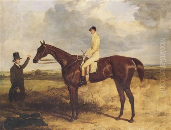 Eagle With Jockey Up And Trainer Oil Painting by Harry Hall