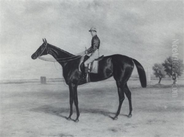 A Racehorse With Jockey Up Oil Painting by Harry Hall