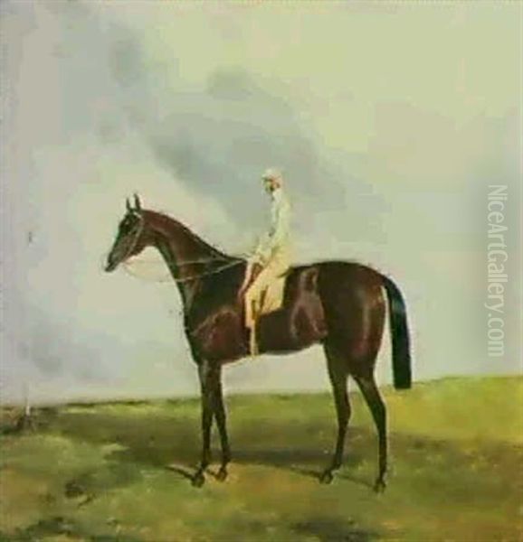 Attila -- Winter Of The 1842 Derby -- With Jockey Up Oil Painting by Harry Hall