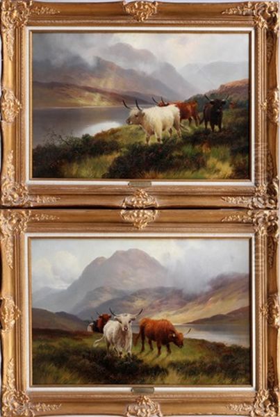 Highland Cattle Oil Painting by Henry Robinson Hall