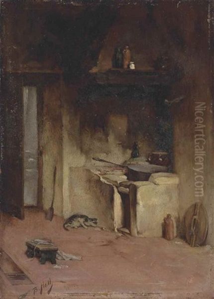 The Old Soup Kitchen, Oberammergau Monastery Oil Painting by Lindsay Bernard Hall