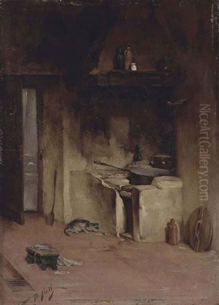 The Old Soup Kitchen, Oberammergau Monastery Oil Painting by Lindsay Bernard Hall